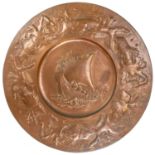 A large Newlyn copper charger.