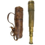 A late 19th century brass three draw telescope by Ross of London.