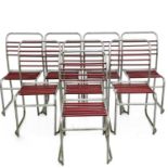 Set of eight Biddulph Industries stacking chairs