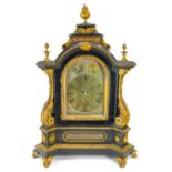 A late 19th century Benson of London ebonised bracket clock.