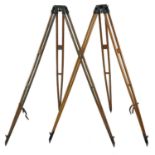 Two Hilger & Watts folding tripod theodolite stands.