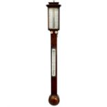 A Victorian rosewood stick barometer signed C Baker 244 High Holborn London.