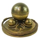 A late Victorian brass nautical themed inkwell.