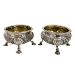 A pair of George II silver salts by Daniel Hennell