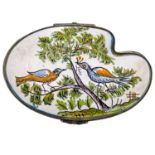 An 18th century faience white metal mounted snuff box.