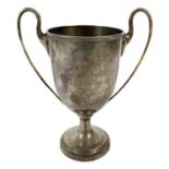 A George V silver twin handled trophy cup.