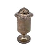 A William VI silver pounce pot.