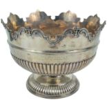 A Victorian silver Monteith style punch bowl by William Hutton & Sons Ltd.