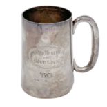A George V silver mug by Joseph Gloster Ltd.