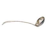 A George III Irish silver soup ladle.