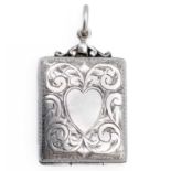 An Edwardian silver stamp case fob by Sydney & Co.