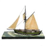 A model 19th century copper ore ship The Jane Trevithick, Hayle by Clive Carter.