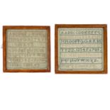 Two small early 19th century samplers by the Sankey siblings.