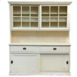 A large painted pine dresser.