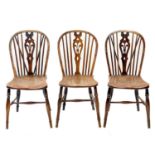 A pair of 'Prince of Wales' fruitwood, ash and elm Windsor dining chairs.