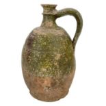An early 19th century large French pottery oil jug.