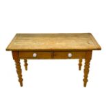 A Victorian pine scullery table.