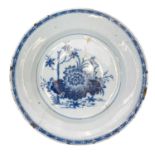 An English delft blue and white platter.