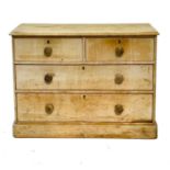 A 19th century pine chest of drawers.