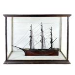 A model of a 19th century three masted whaling ship.