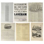 Six printed broadsheets and ephemera.