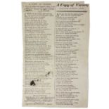 James Davey. A rare early 19th century broadsheet.