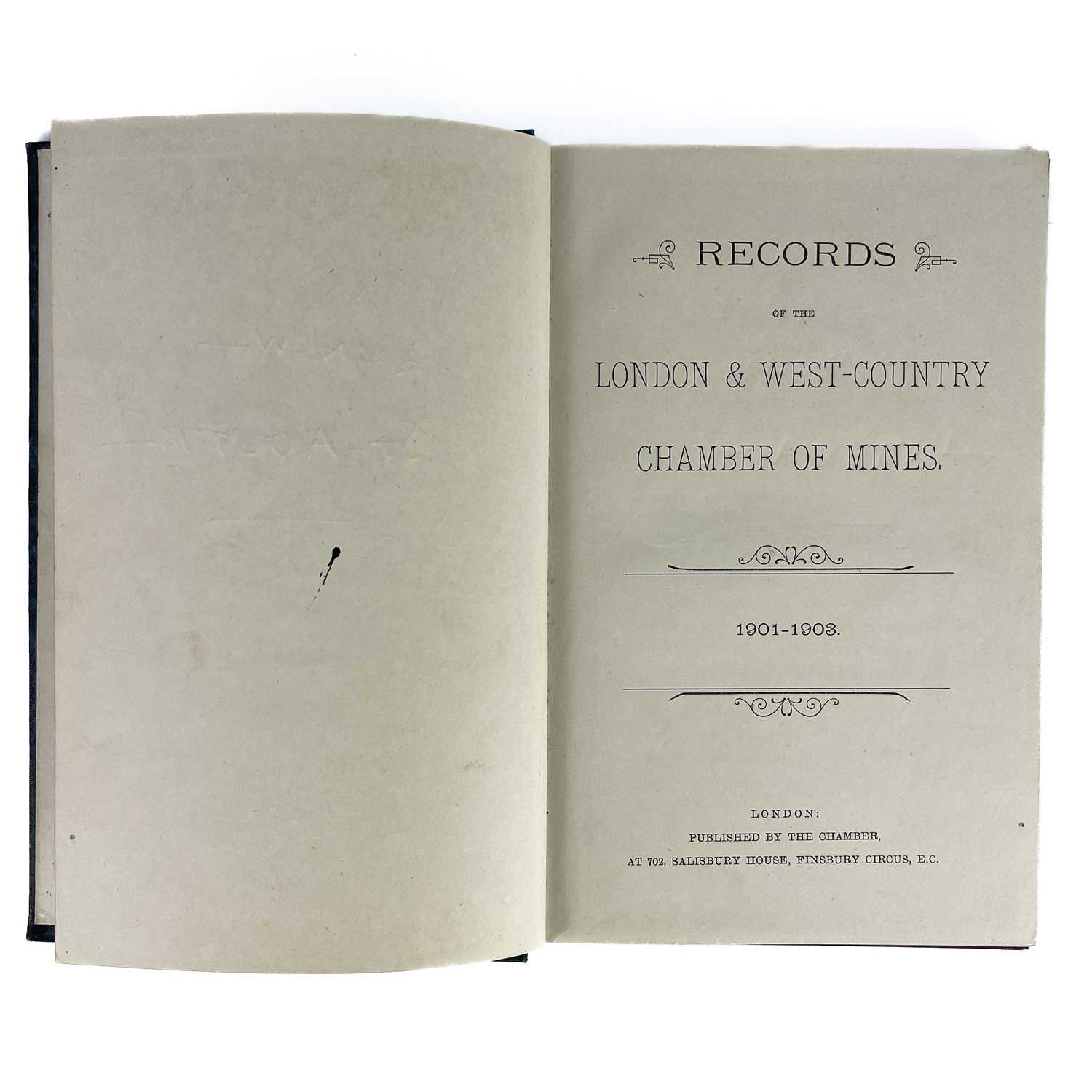 London & West Country Chamber of Mines Records 1901-1903 Secretary J. H. Collins. - Image 2 of 4