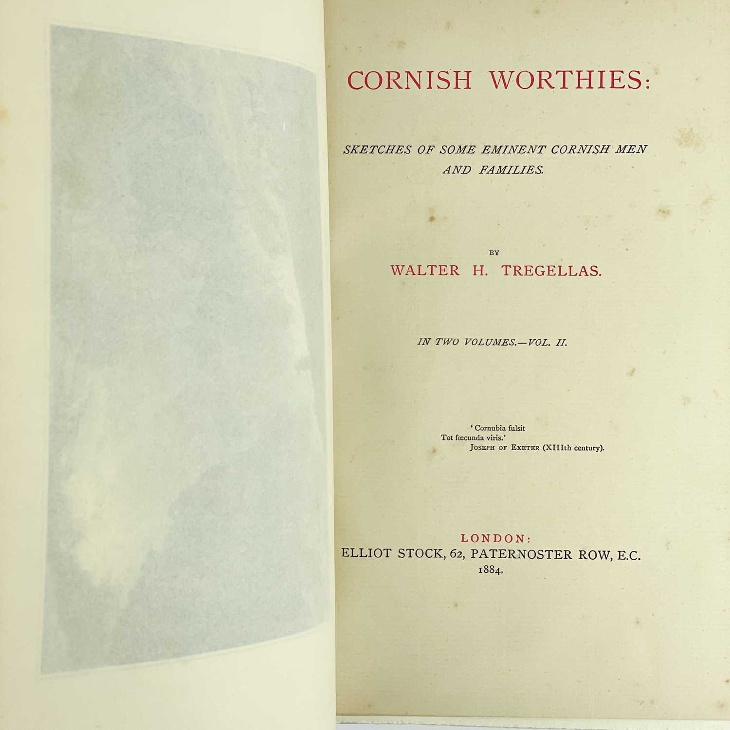 Walter H. Tregellas. 'Cornish Worthies,' 1884, extra illustrated, grangerised copy. - Image 9 of 11