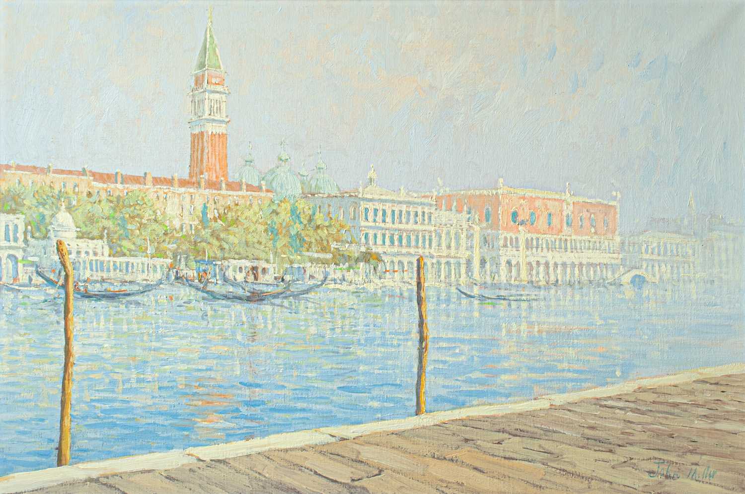 John MILLER (1931 – 2002) View from the Dogana, Across the Grand Canal towards Campanile & Doges Pal