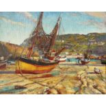 Howard BARRON (1900-1991) Drying Nets, St Ives Cornwall