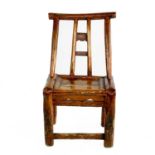 A Chinese elm side chair, 19th century.