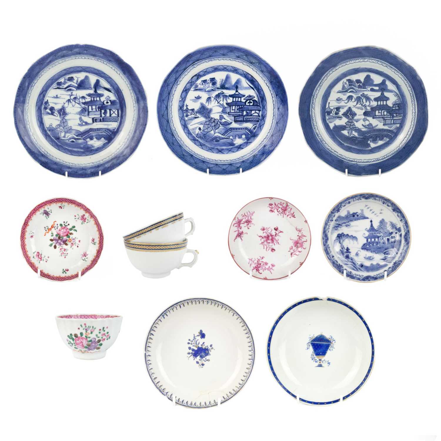 A selection of various Chinese porcelain, 18th century.