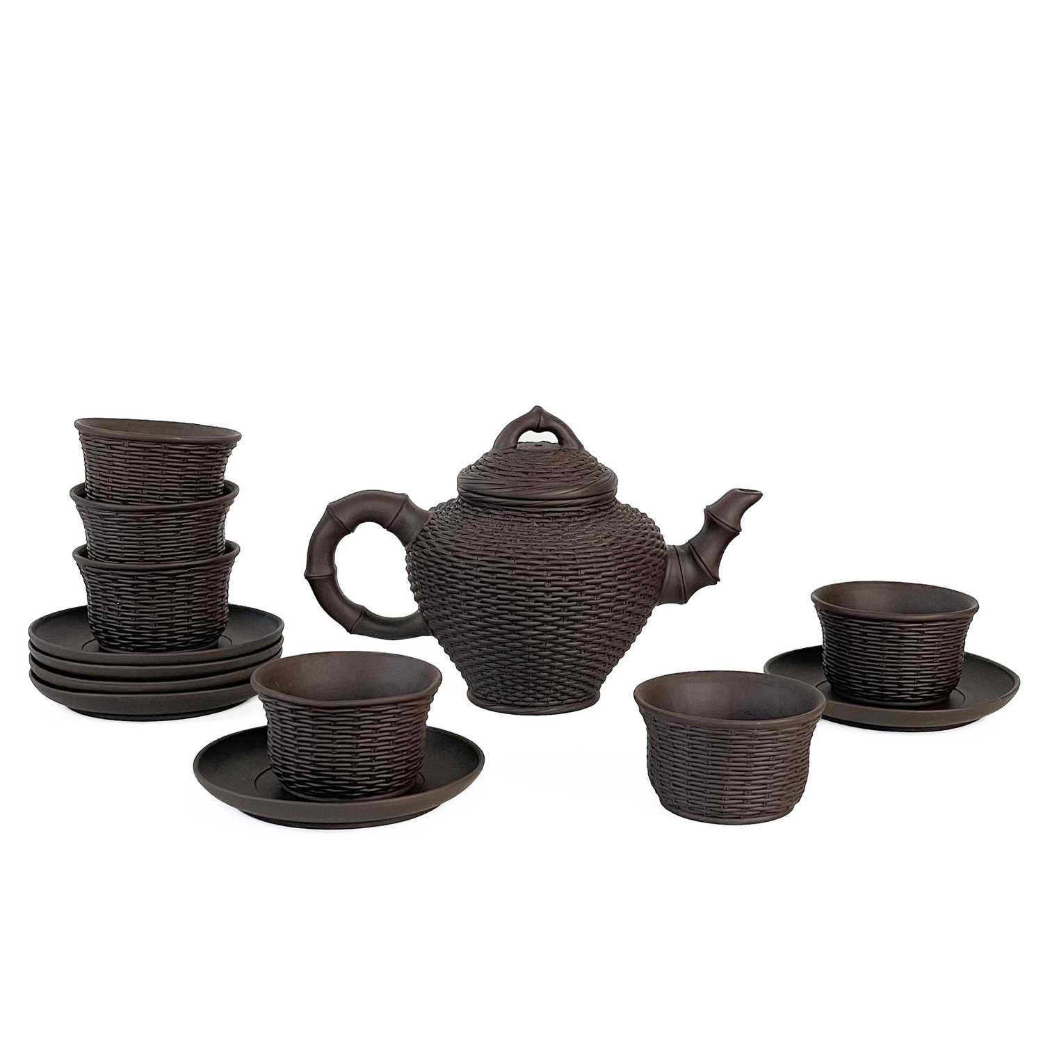 A Chinese Yixing pottery tea service, 20th century.