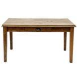 An oak table or writing desk.