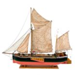 A large scratch built model of a Thames barge Isabella of Ipswich