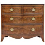 A 19th century mahogany bow front chest of drawers.