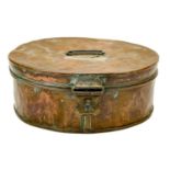 An early 19th century oval copper box.