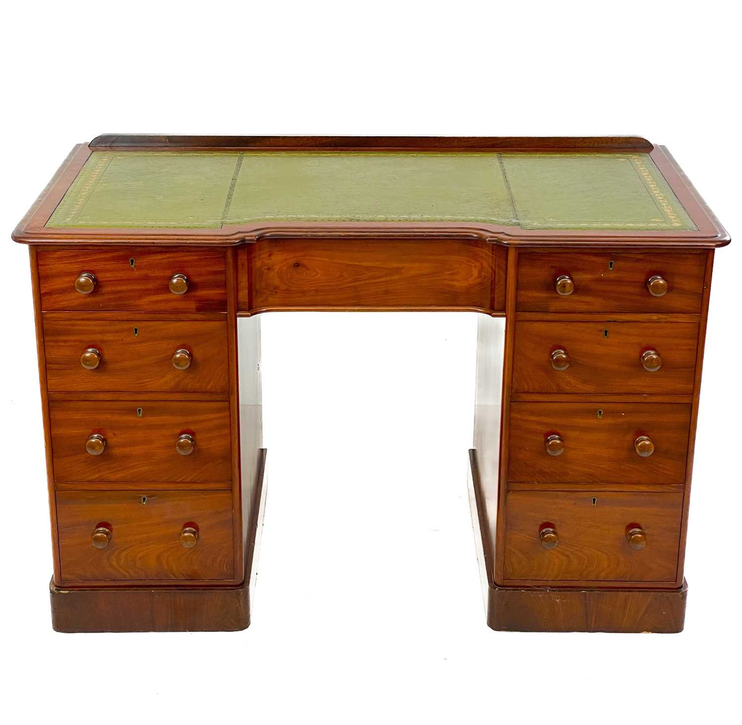 A Victorian mahogany fixed pedestal desk. - Image 2 of 5