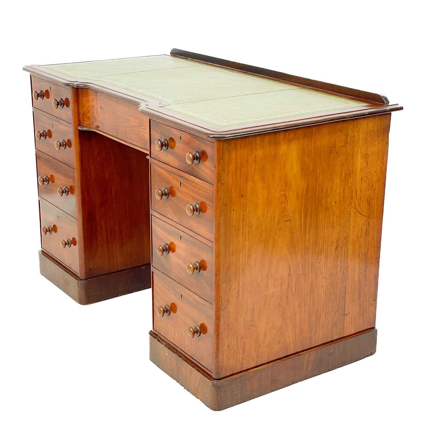 A Victorian mahogany fixed pedestal desk. - Image 3 of 5