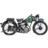 A 1931 New Imperial “3.50 h.p. Light Tourist Model 2” 350cc motorcycle.