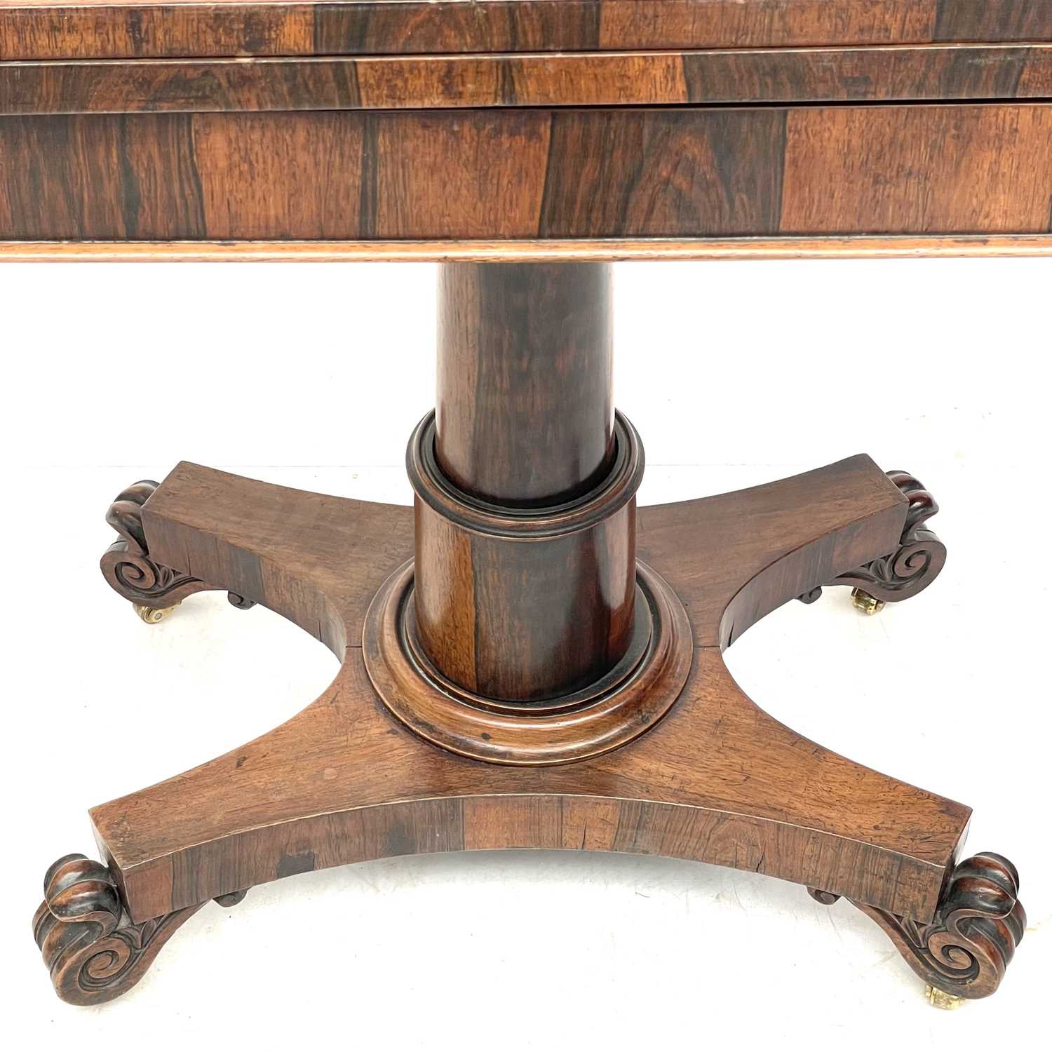 A William IV rosewood fold top card table. - Image 2 of 3