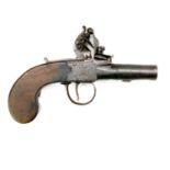 A flintlock pocket pistol.