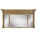 A Regency gilt gesso landscape overmantel mirror.