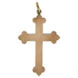 A Victorian high purity rose gold (tested) cross pendant.