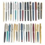 A large selection of pens.
