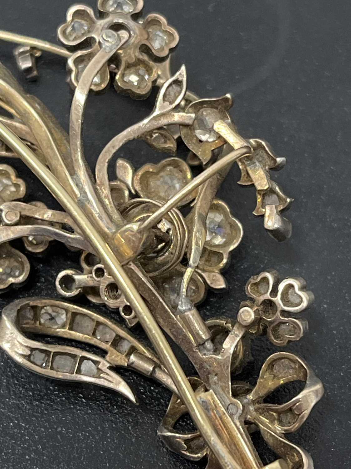 An impressive Victorian silver and gold diamond foliate spray 'en tremblant' brooch. - Image 4 of 16