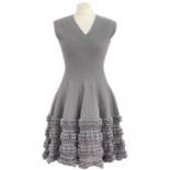 An Alaia Paris grey mixed wool fabric crinoline skater dress.