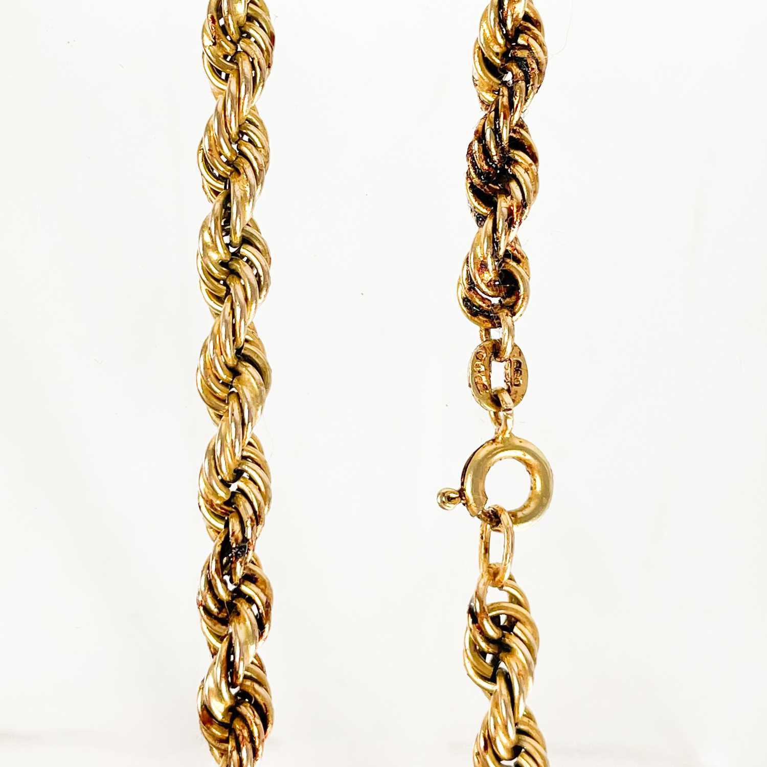 A 9ct gold rope twist long necklace. - Image 3 of 3