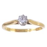 A modern 18ct diamond solitaire ring.