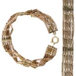 A 9ct gold paper clip link five strand bracelet.